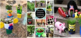 Recycle your old beach buckets and plastic/tin containers